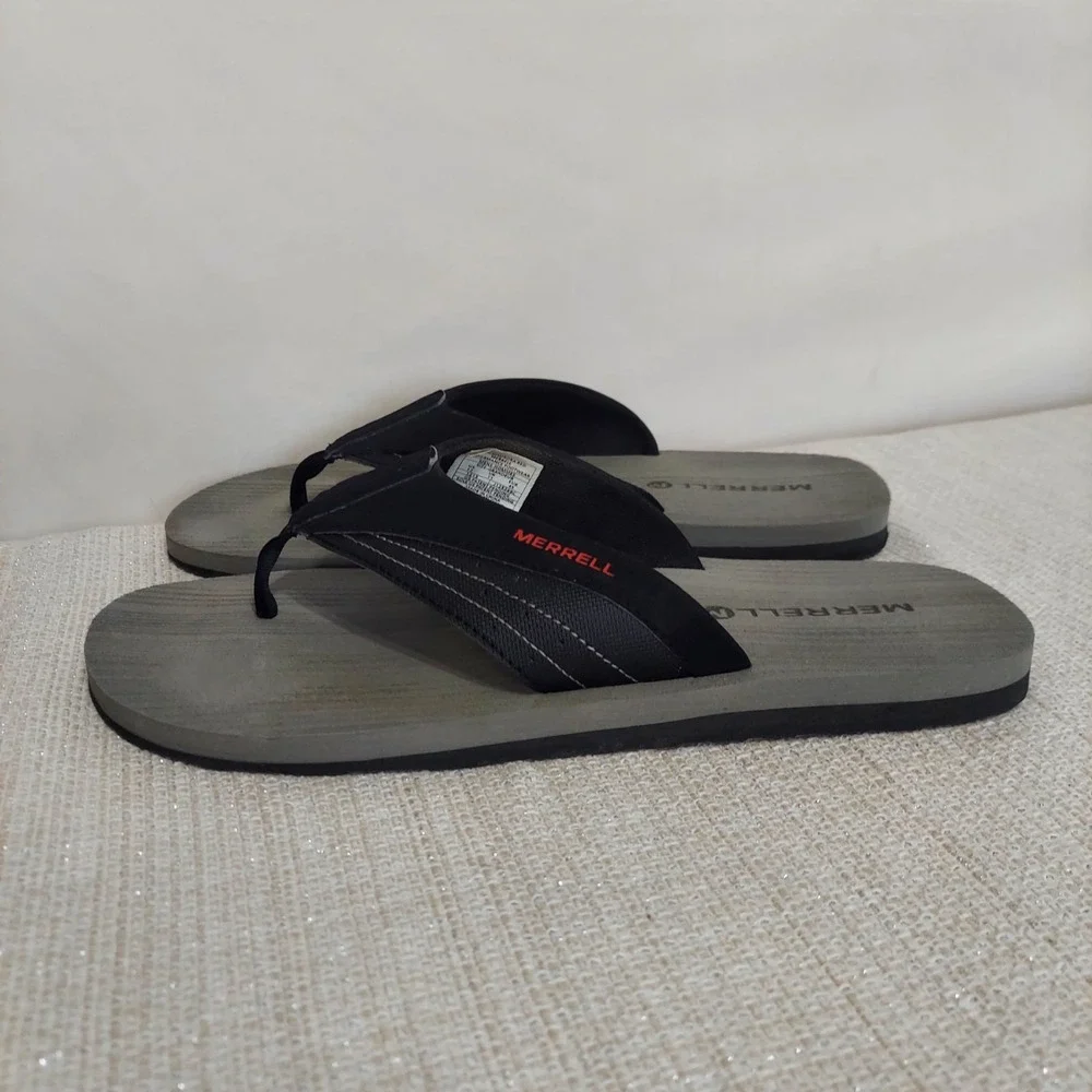 Merrell Flip Flop Sandals size 12‎ Men Black Red Gray